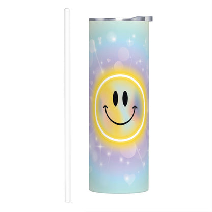 20oz Straight Stainless Steel Tumbler with Straw