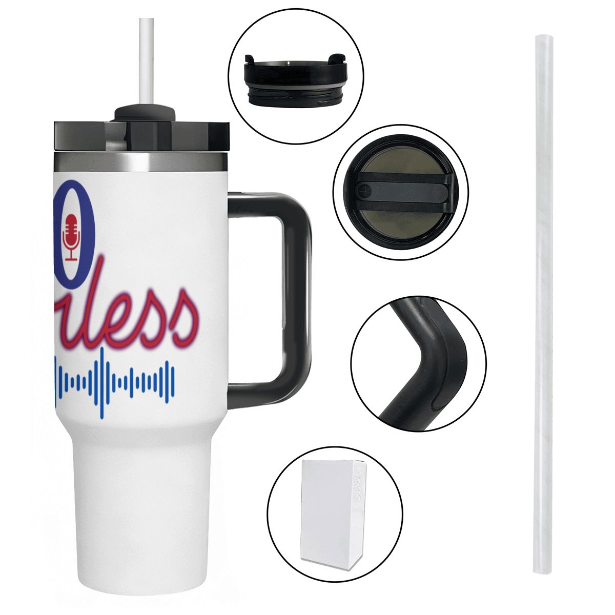 VO FEARLESS: 40oz Tumbler with Handle and Straw