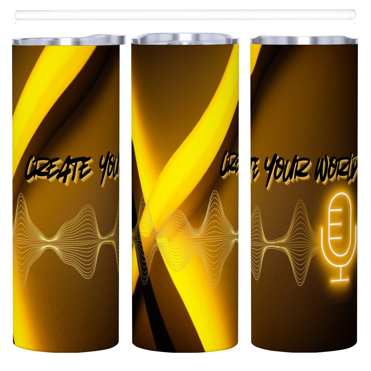 20oz Straight Stainless Steel Tumbler with Straw