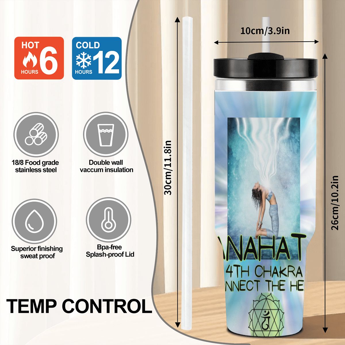 40oz Tumbler with Handle and Straw (Made in USA)