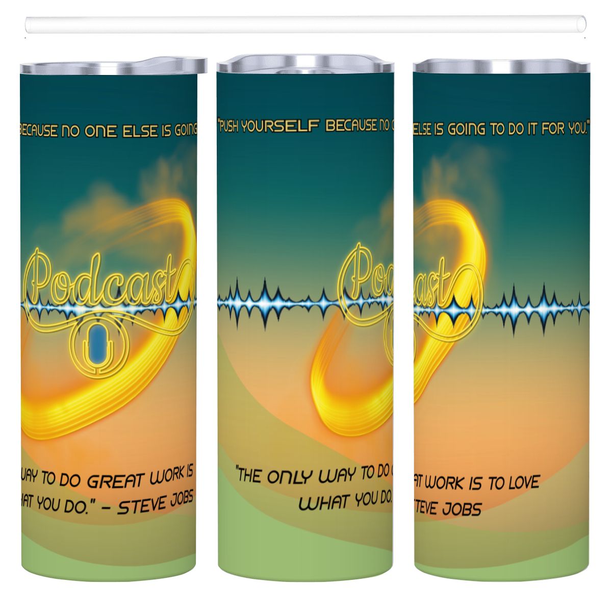 20oz Straight Stainless Steel Tumbler with Straw（Made in USA)