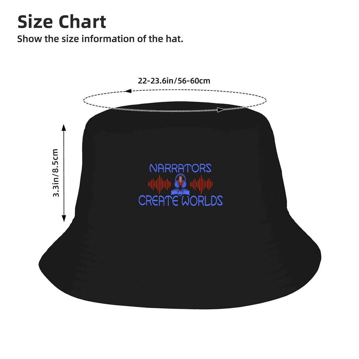 Narrators Creating Worlds:  Classic Adult Double Layer Bucket Hat