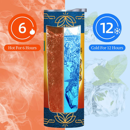 20oz Straight Stainless Steel Tumbler with Straw（Made in USA)
