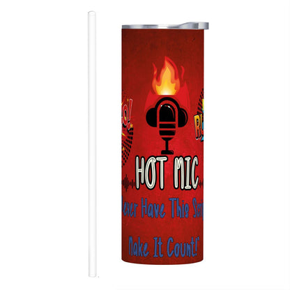20oz Straight Stainless Steel Tumbler with Straw（Made in USA)