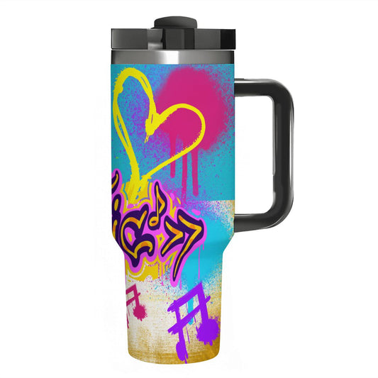 VOICE YOUR MUSIC: 40oz Tumbler with Handle and Straw