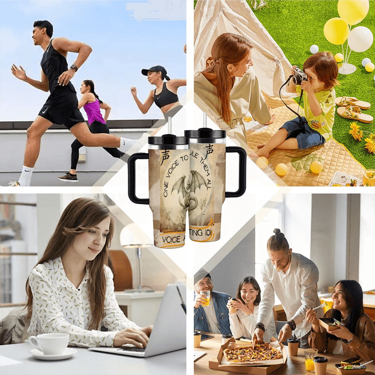 40oz Tumbler with Handle and Straw (Made in USA)