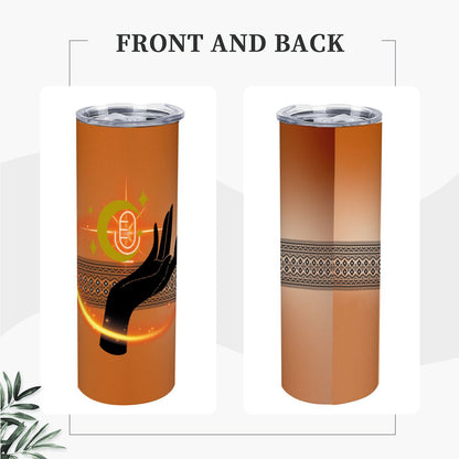20oz Straight Stainless Steel Tumbler with Straw