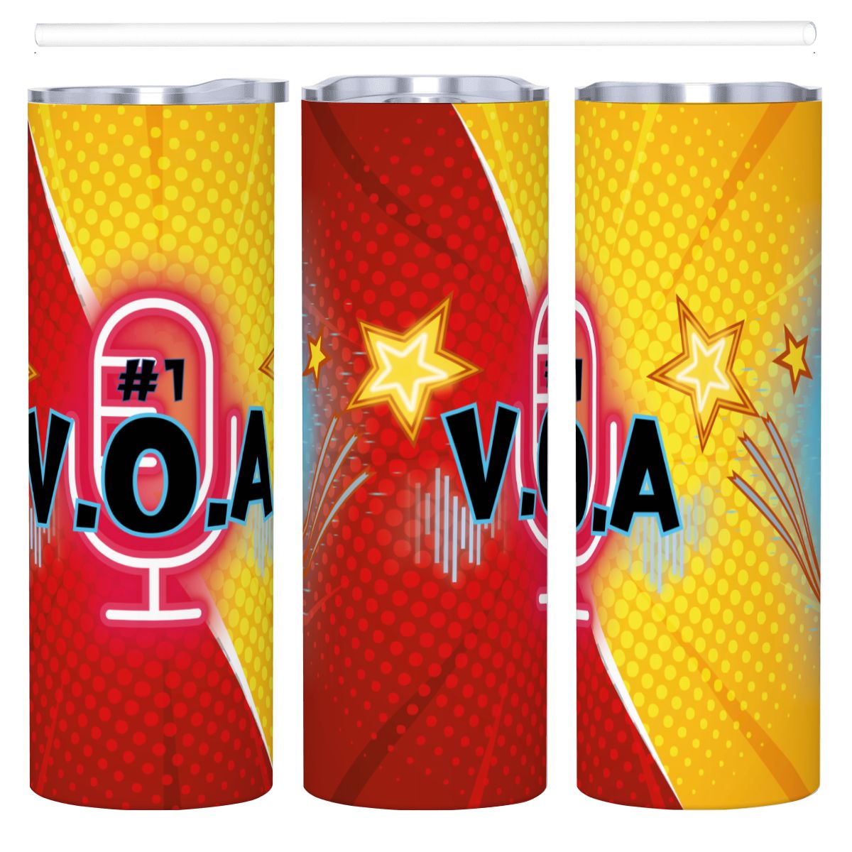 20oz Straight Stainless Steel Tumbler with Straw（Made in USA)