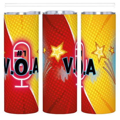 20oz Straight Stainless Steel Tumbler with Straw（Made in USA)