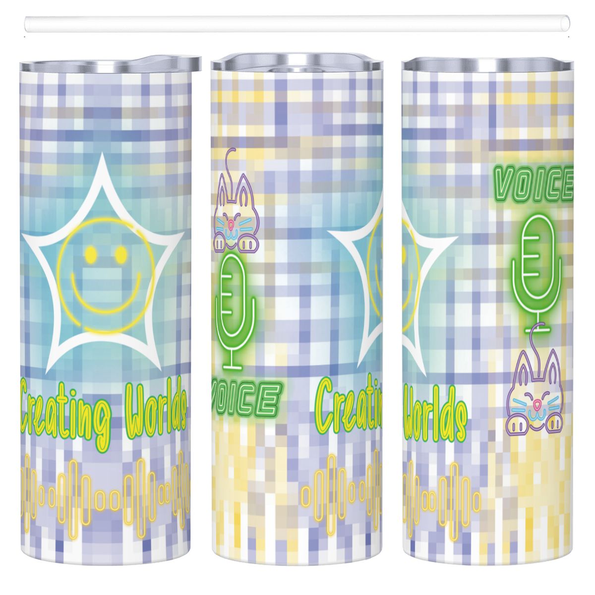 20oz Straight Stainless Steel Tumbler with Straw（Made in USA)