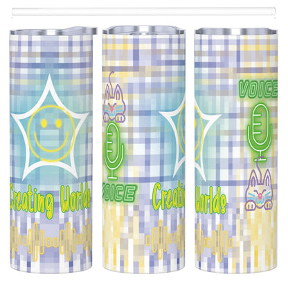 20oz Straight Stainless Steel Tumbler with Straw（Made in USA)