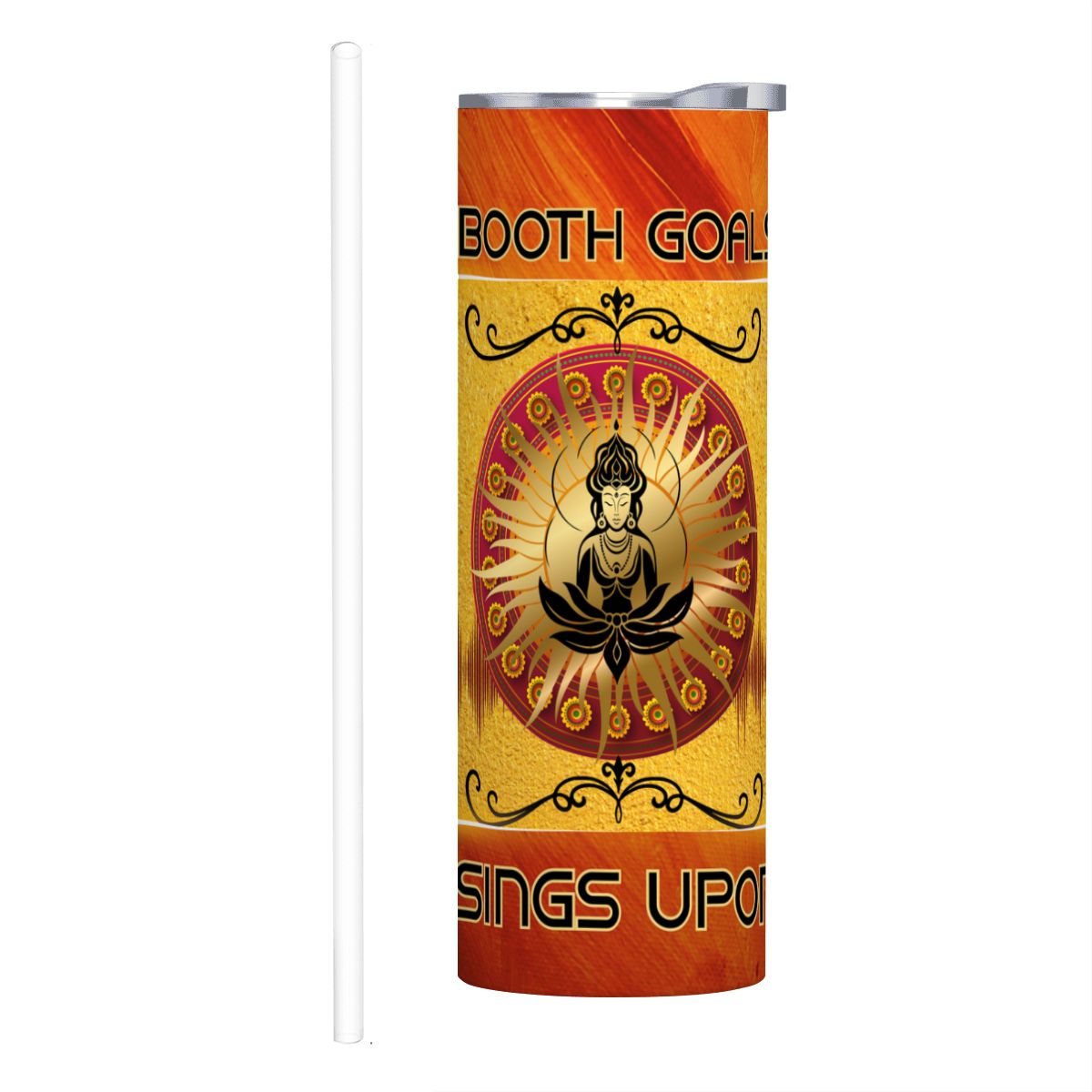 20oz Straight Stainless Steel Tumbler with Straw