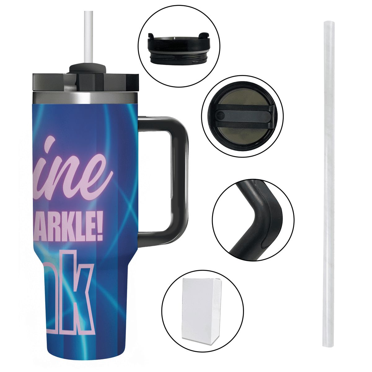 40oz Tumbler with Handle and Straw (Made in USA)