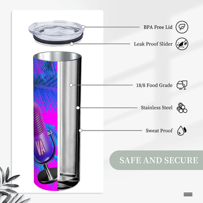 20oz Straight Stainless Steel Tumbler with Straw