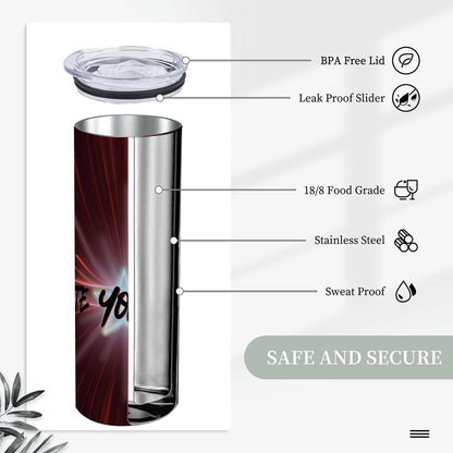 20oz Straight Stainless Steel Tumbler with Straw（Made in USA)