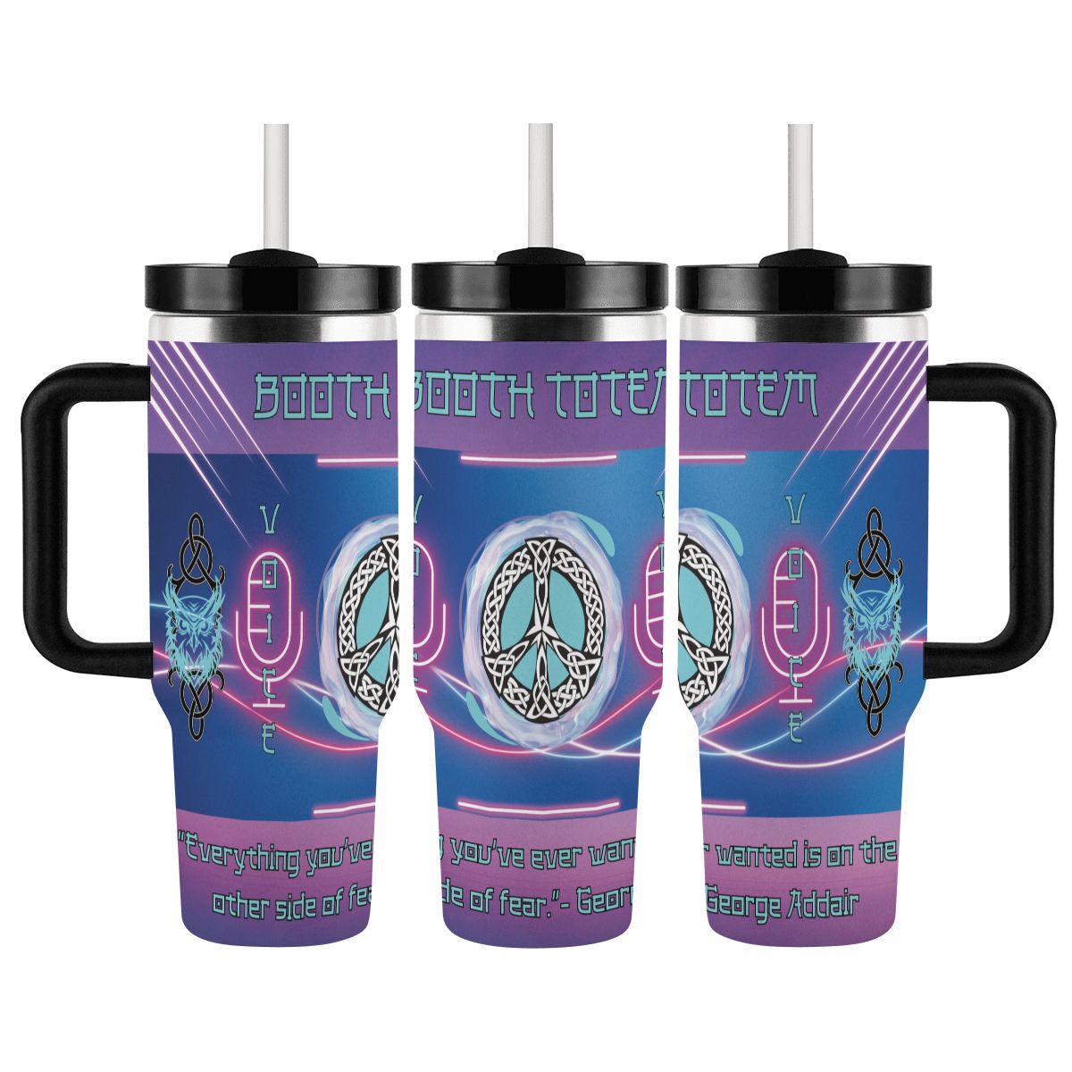 40oz Tumbler with Handle and Straw (Made in USA)