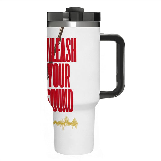 UNLEASH YOUR SOUND: 40oz Tumbler with Handle and Straw