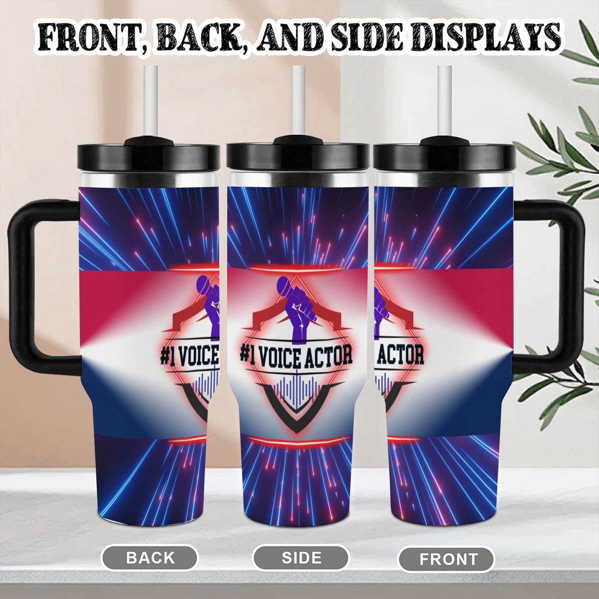 40oz Tumbler with Handle and Straw (Made in USA)