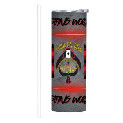 20oz Straight Stainless Steel Tumbler with Straw