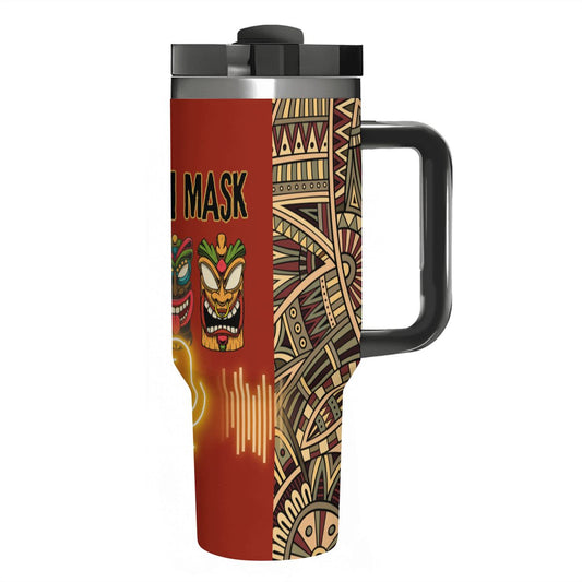 BOOTH MASK: 40oz Tumbler with Handle and Straw