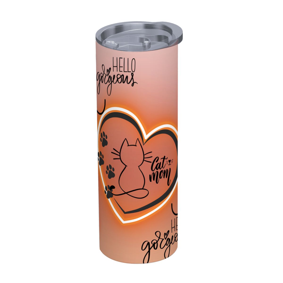 20oz Straight Stainless Steel Tumbler with Straw（Made in USA)