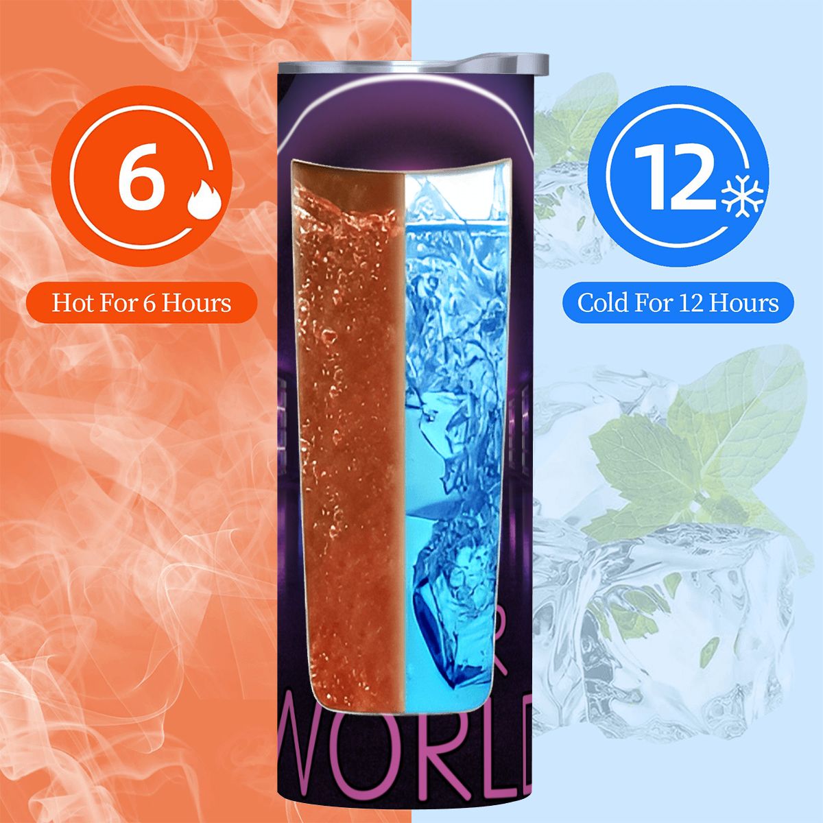 20oz Straight Stainless Steel Tumbler with Straw（Made in USA)