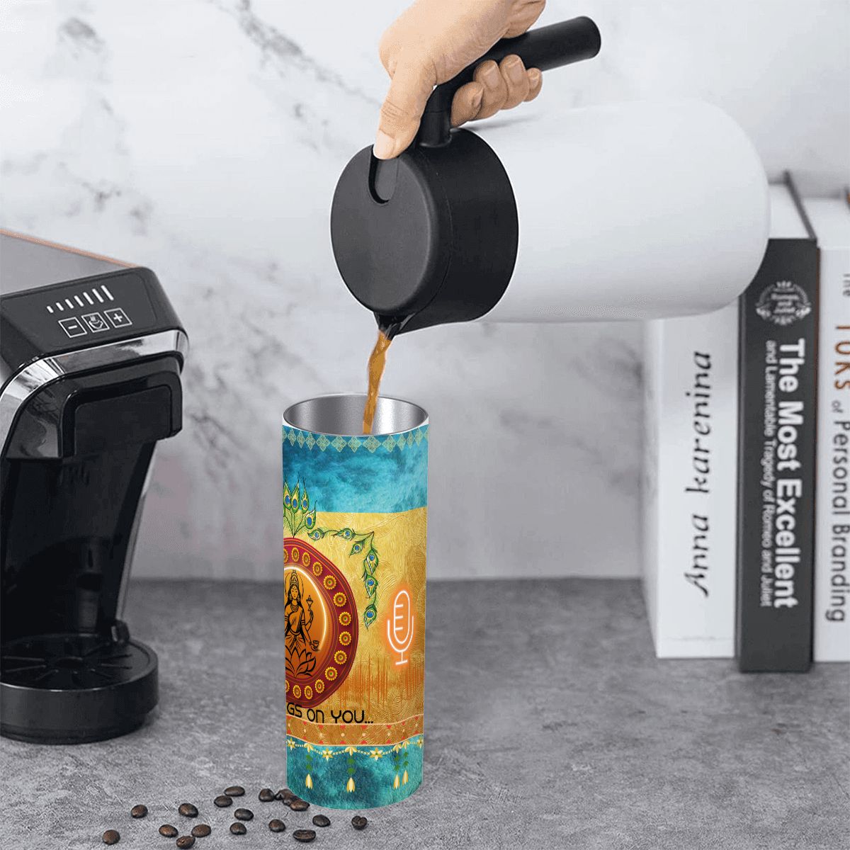 20oz Straight Stainless Steel Tumbler with Straw