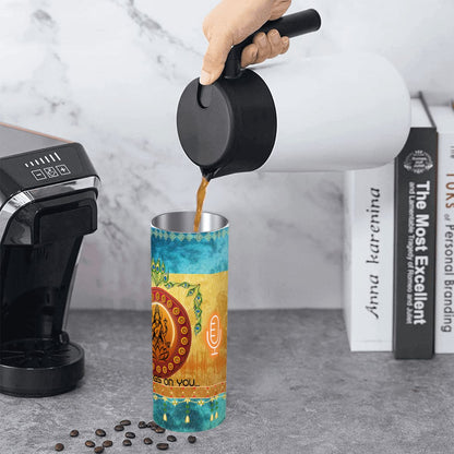 20oz Straight Stainless Steel Tumbler with Straw