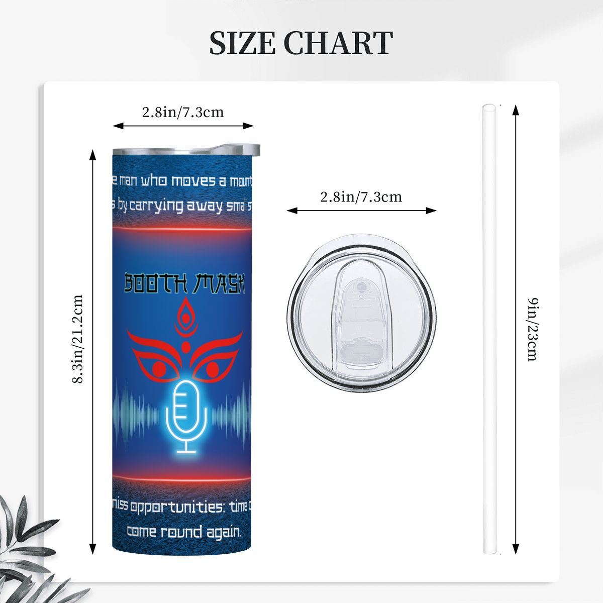 20oz Straight Stainless Steel Tumbler with Straw（Made in USA)