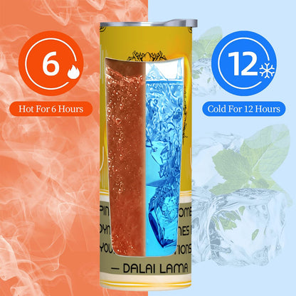 20oz Straight Stainless Steel Tumbler with Straw（Made in USA)