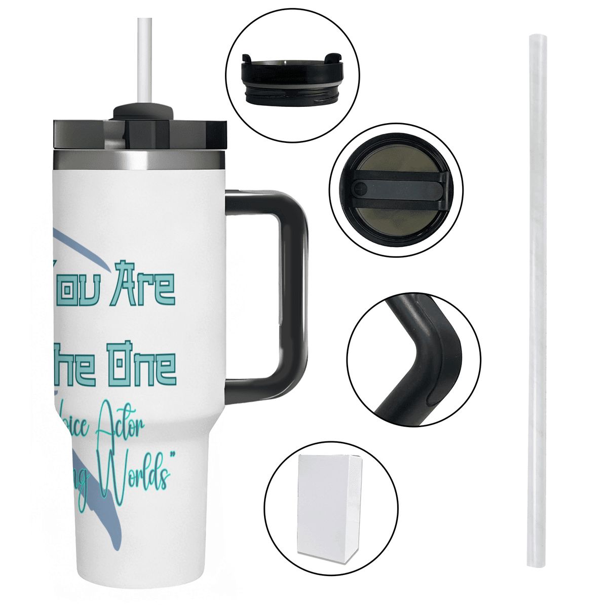 40oz Tumbler with Handle and Straw (Made in USA)