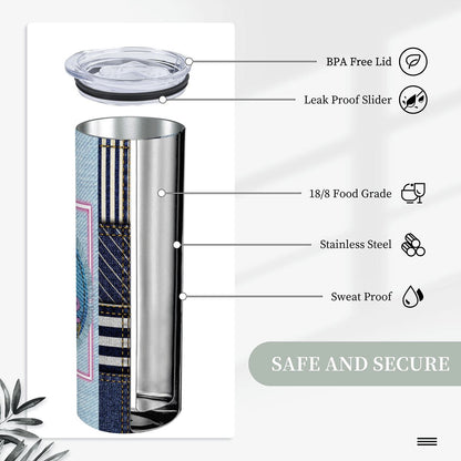 20oz Straight Stainless Steel Tumbler with Straw