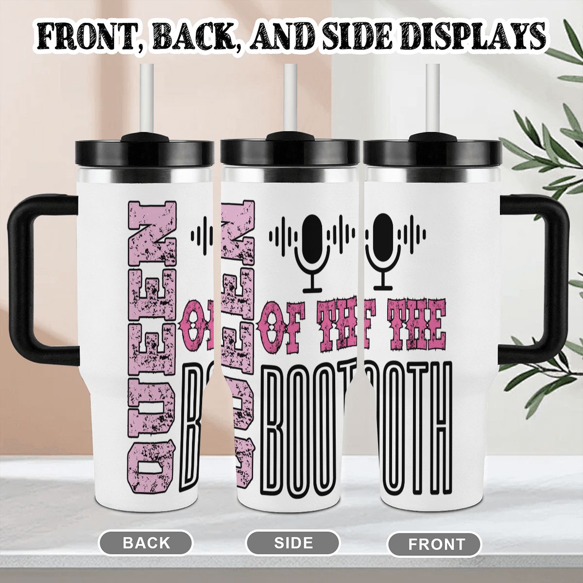 40oz Tumbler with Handle and Straw (Made in USA)