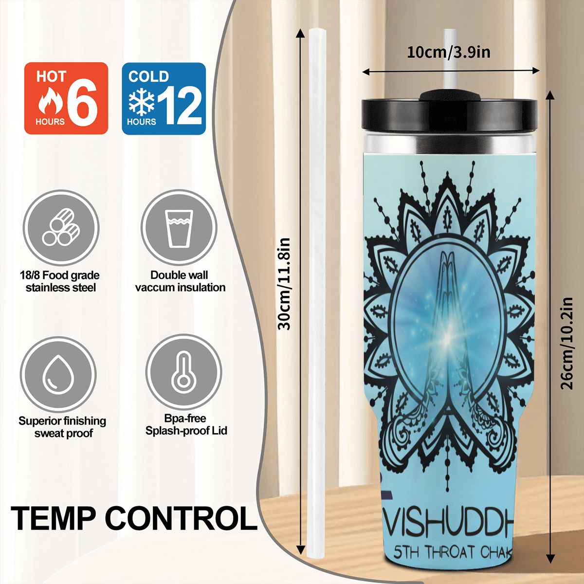 40oz Tumbler with Handle and Straw (Made in USA)