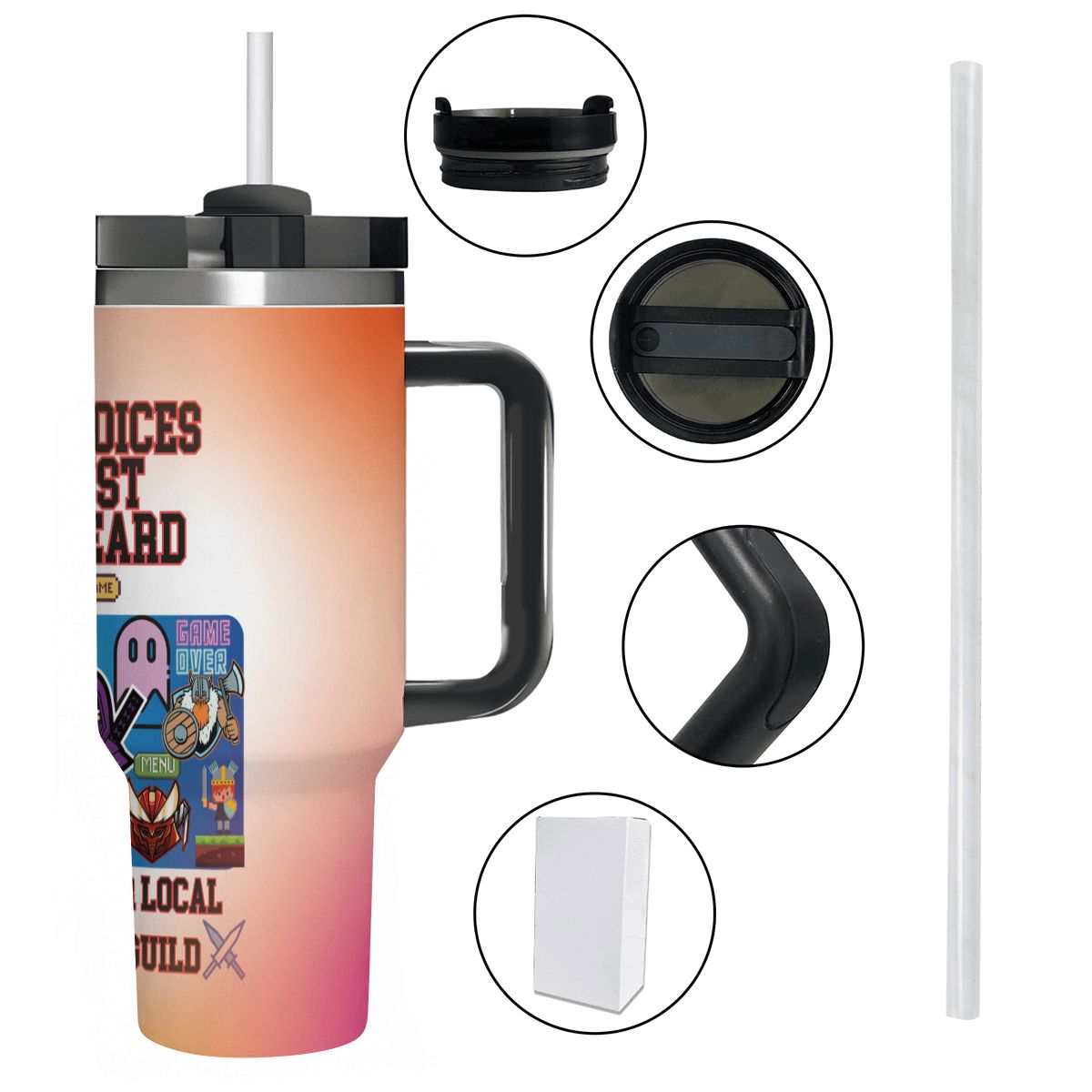 40oz Tumbler with Handle and Straw (Made in USA)
