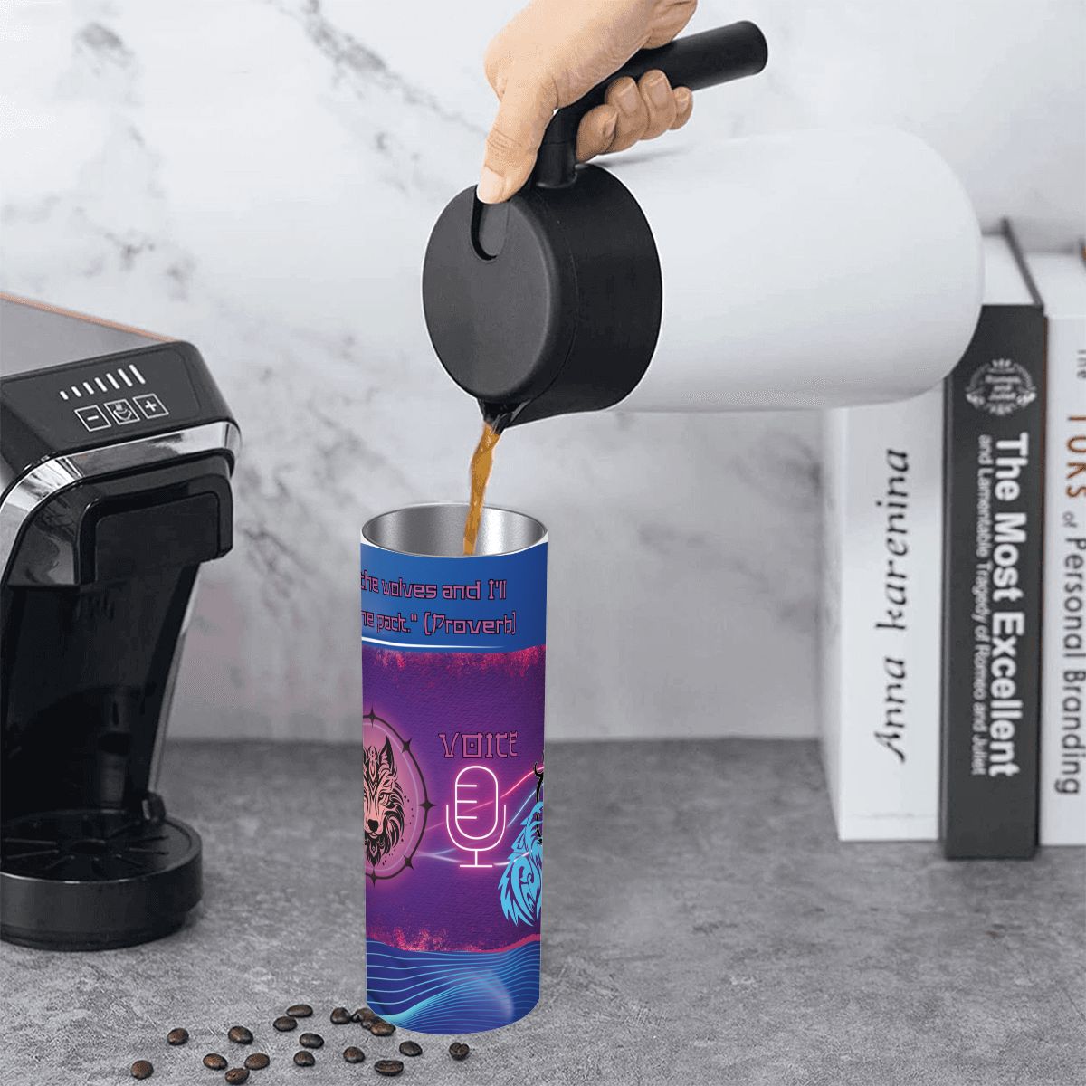 20oz Straight Stainless Steel Tumbler with Straw