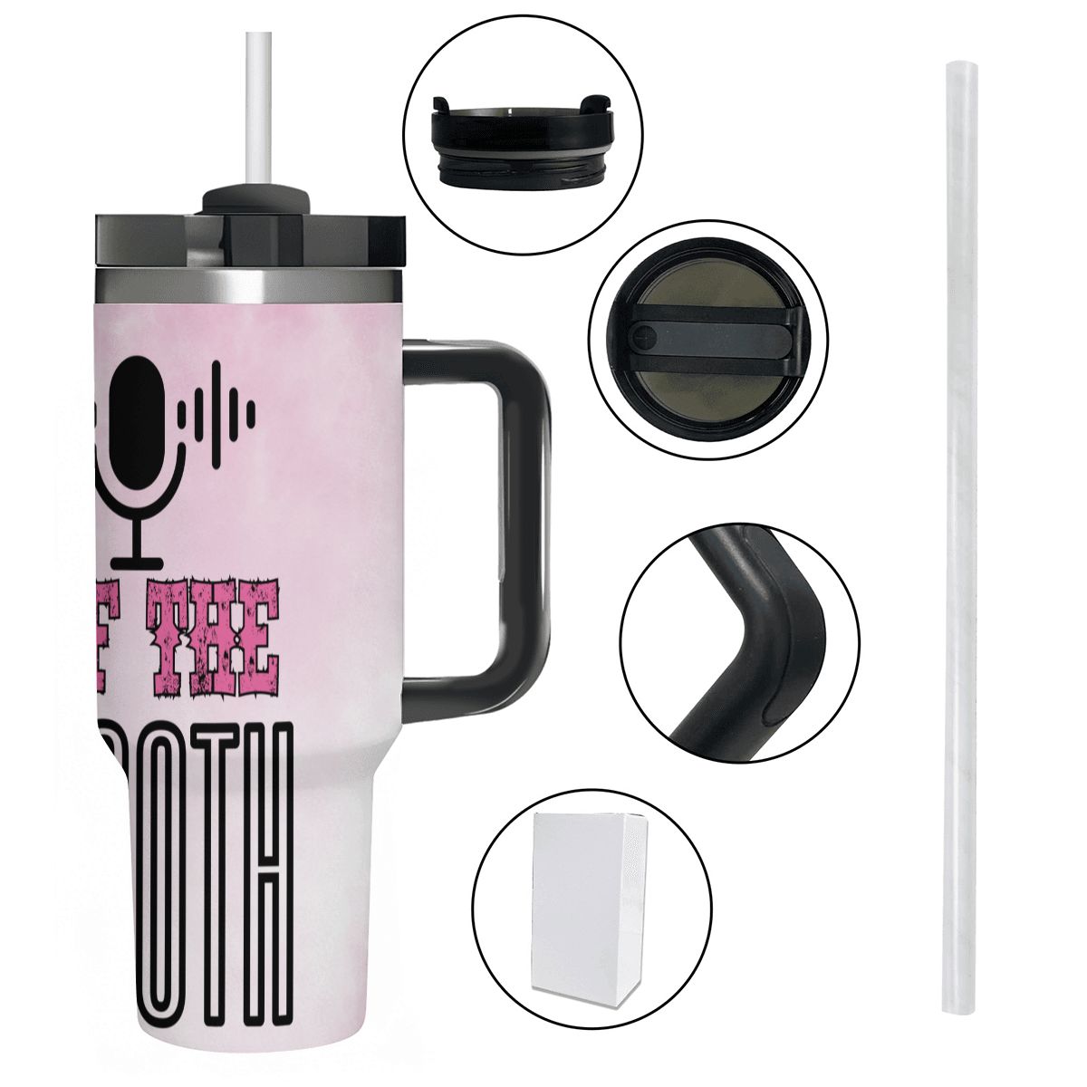 40oz Tumbler with Handle and Straw (Made in USA)