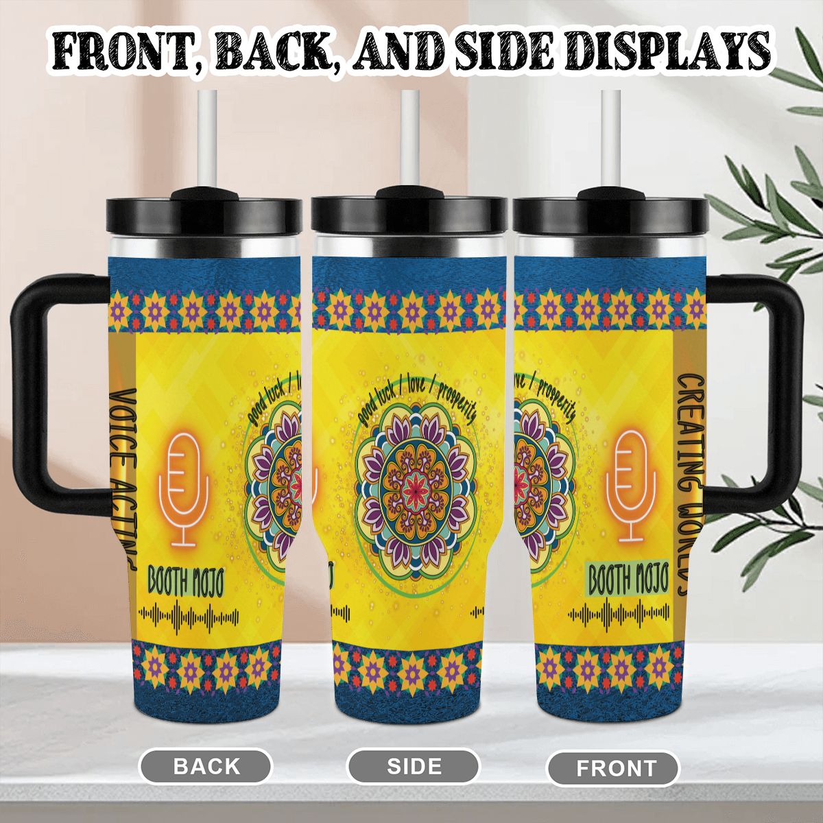 40oz Tumbler with Handle and Straw (Made in USA)