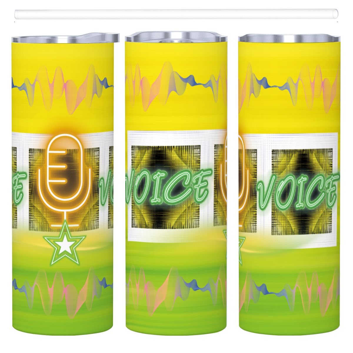 20oz Straight Stainless Steel Tumbler with Straw（Made in USA)