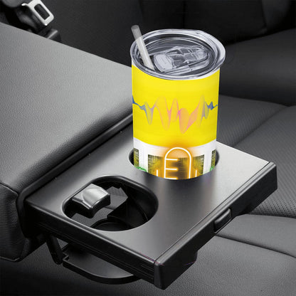 20oz Straight Stainless Steel Tumbler with Straw（Made in USA)