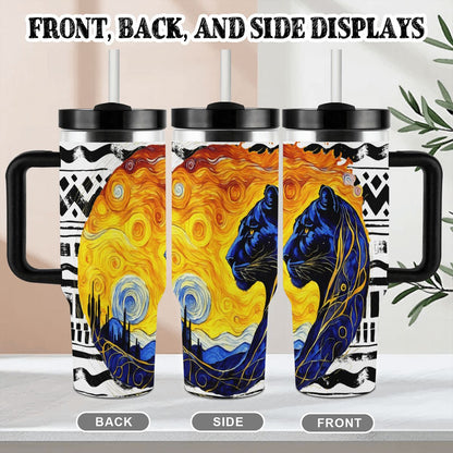 TOTEM MASCOT: JAGUAR: 40oz Tumbler with Handle and Straw