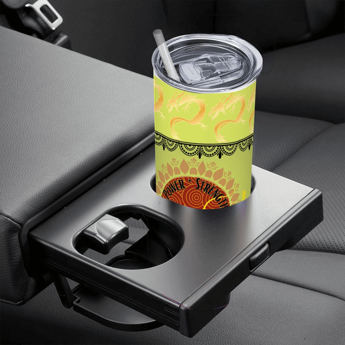 20oz Straight Stainless Steel Tumbler with Straw（Made in USA)