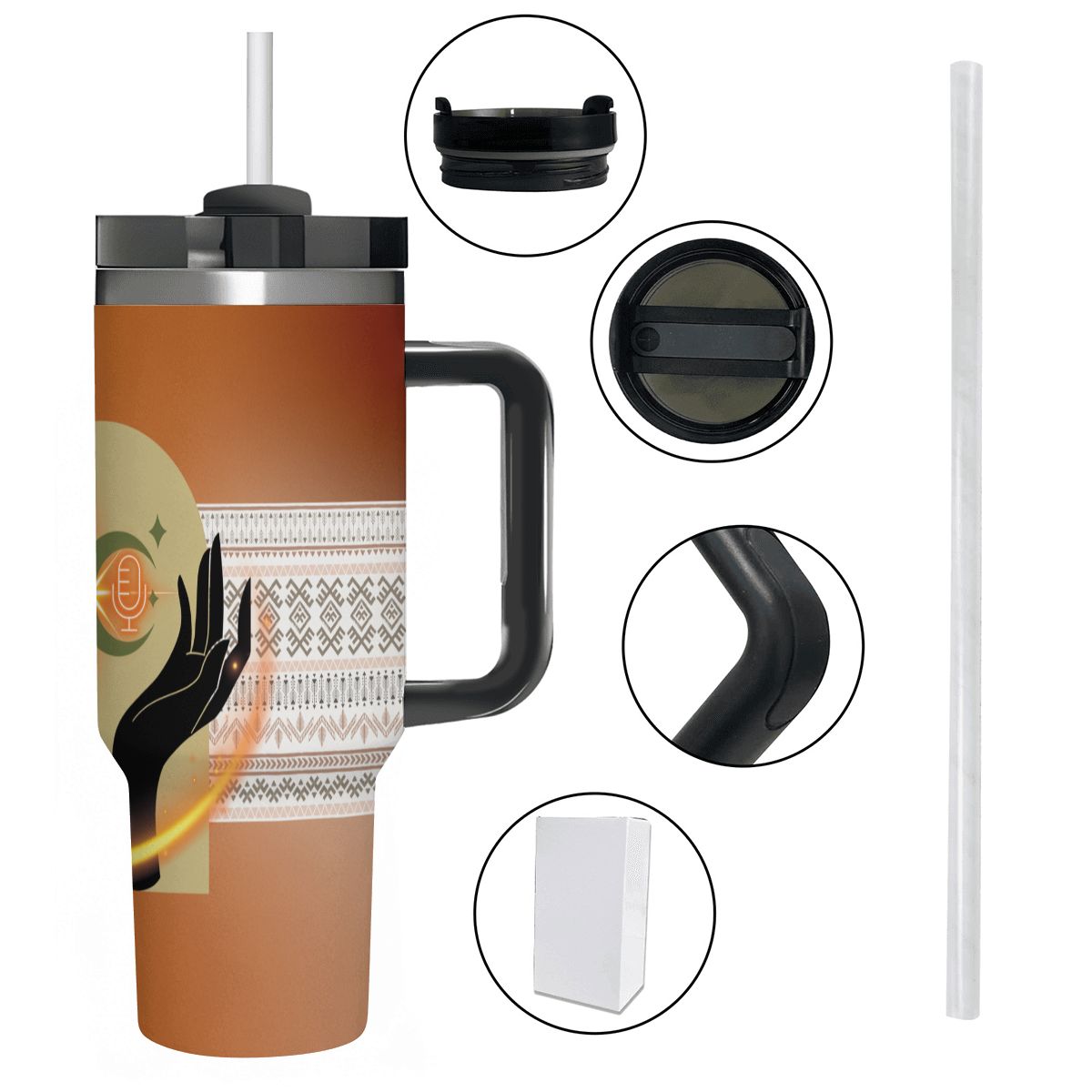 40oz Tumbler with Handle and Straw (Made in USA)
