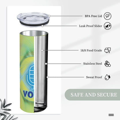 20oz Straight Stainless Steel Tumbler with Straw（Made in USA)