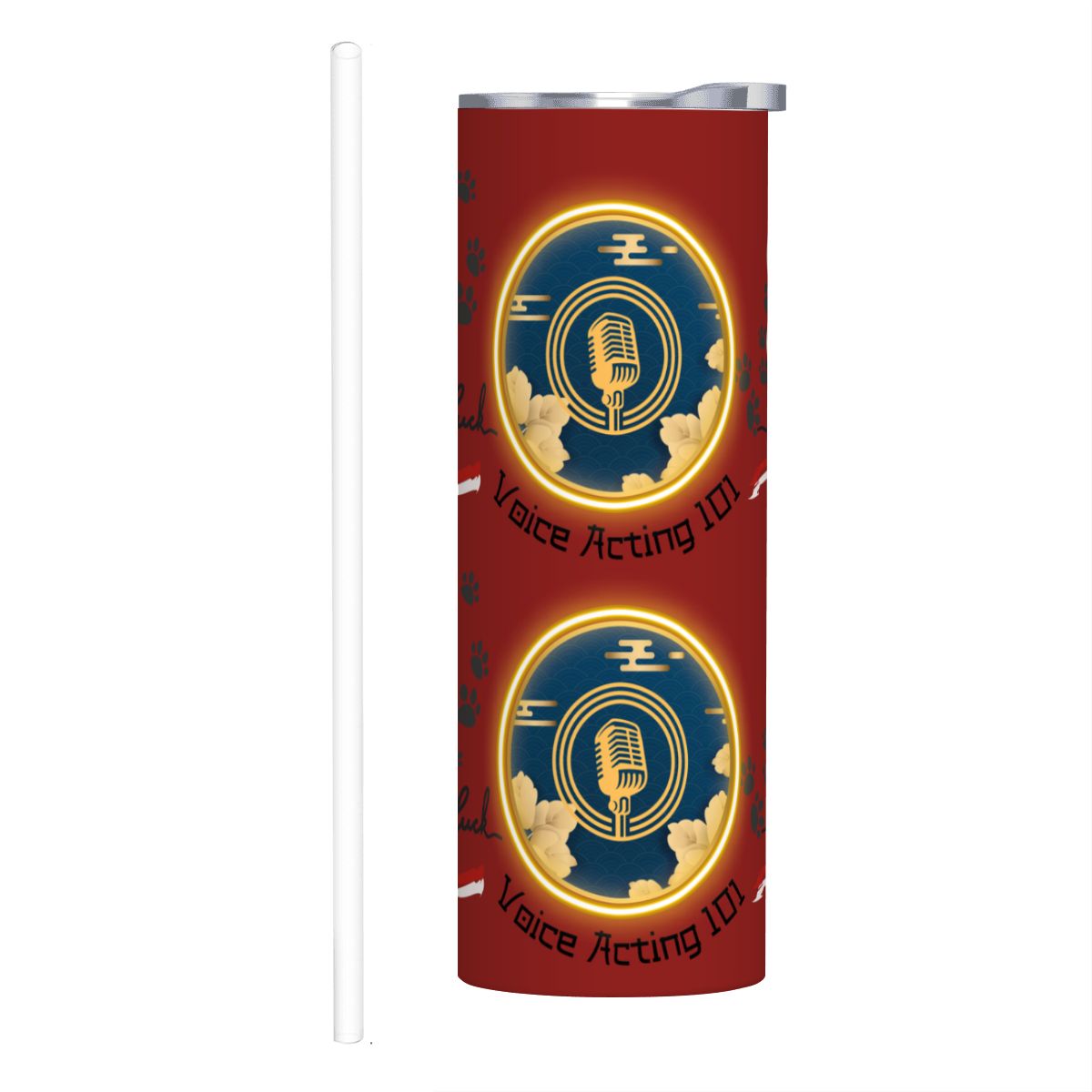 20oz Straight Stainless Steel Tumbler with Straw（Made in USA)