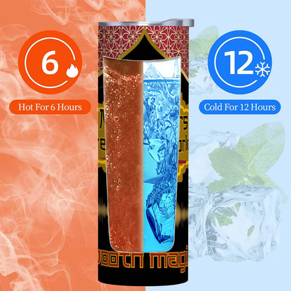 20oz Straight Stainless Steel Tumbler with Straw（Made in USA)