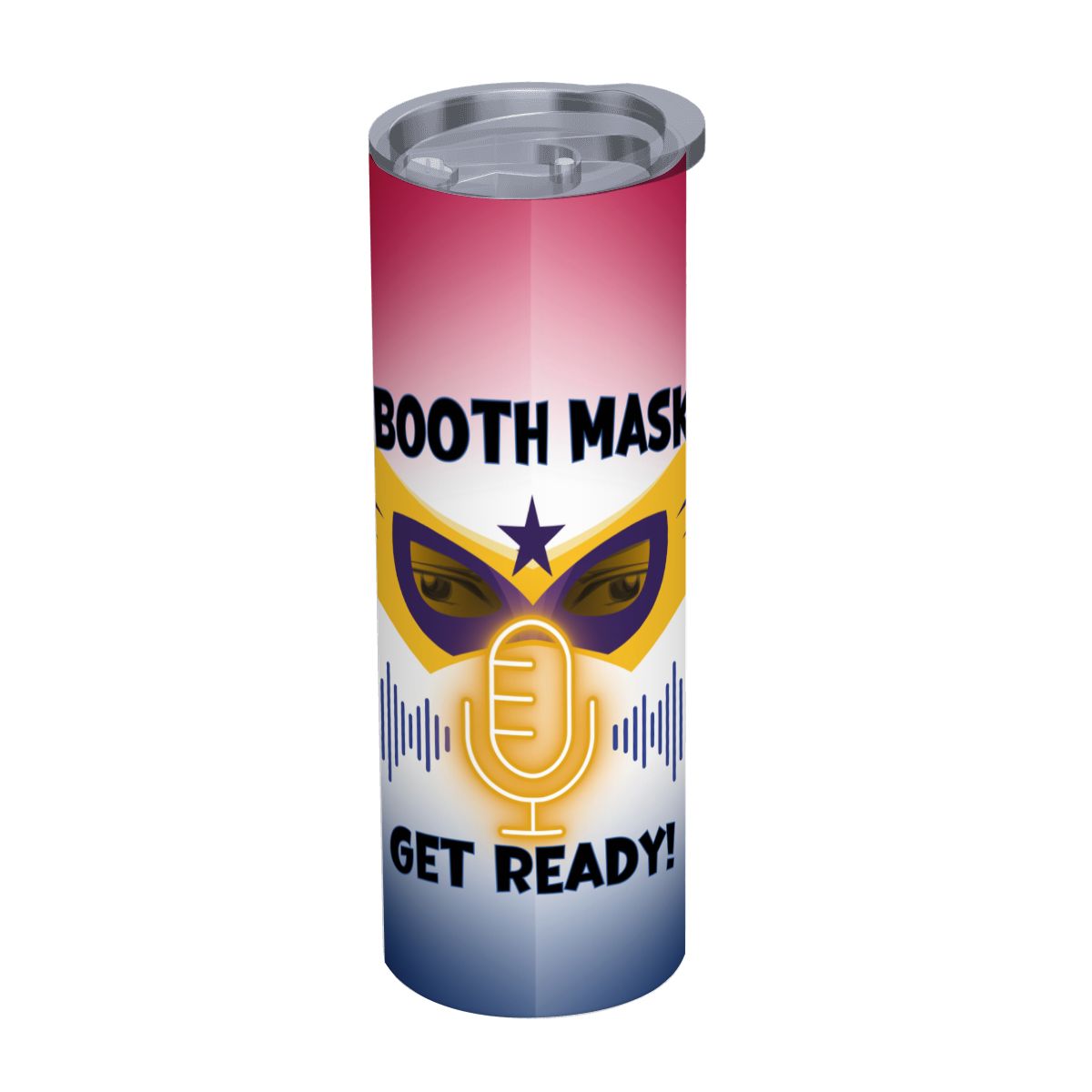 BOOTH MASK: SUPER HERO: 20oz Straight Stainless Steel Tumbler with Straw