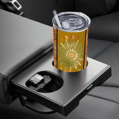 20oz Straight Stainless Steel Tumbler with Straw（Made in USA)