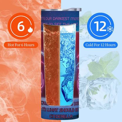 20oz Straight Stainless Steel Tumbler with Straw（Made in USA)