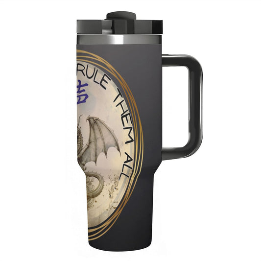 One Voice To Rule Them All: 40oz Stainless Steel Tumbler with Handle and Straw